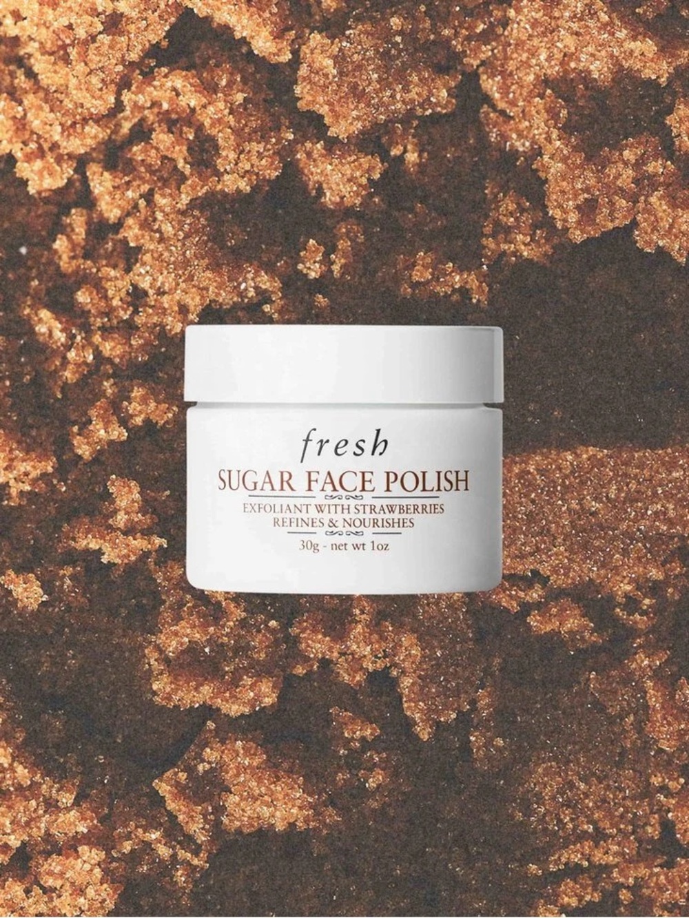 fresh Sugar Face Polish - White Jar with Brown Exfoliant